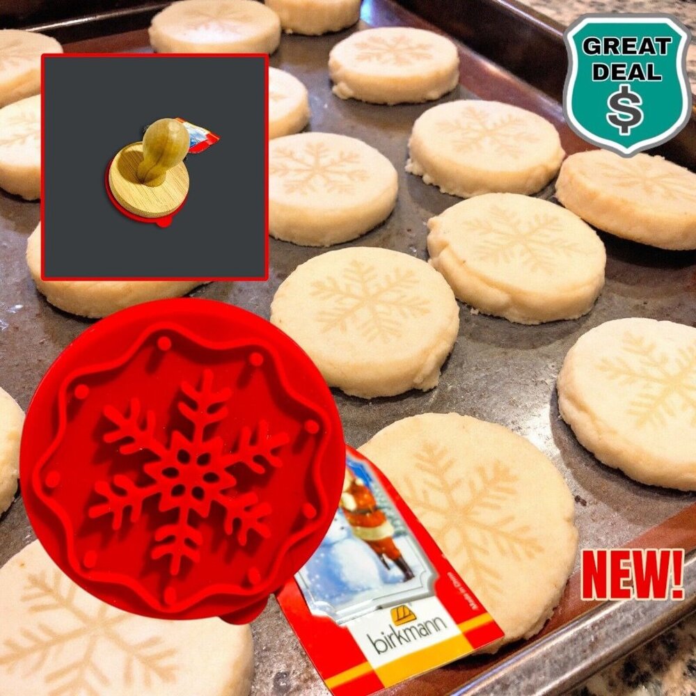 BIRKMANN German Snowflake Wooden Rubber Cookie Stamp Stamper. NWT! NEW!
